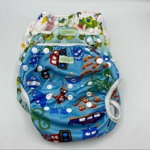 Wegreeco Set of Three Adjustable Snap Diaper Covers Swim Size Large